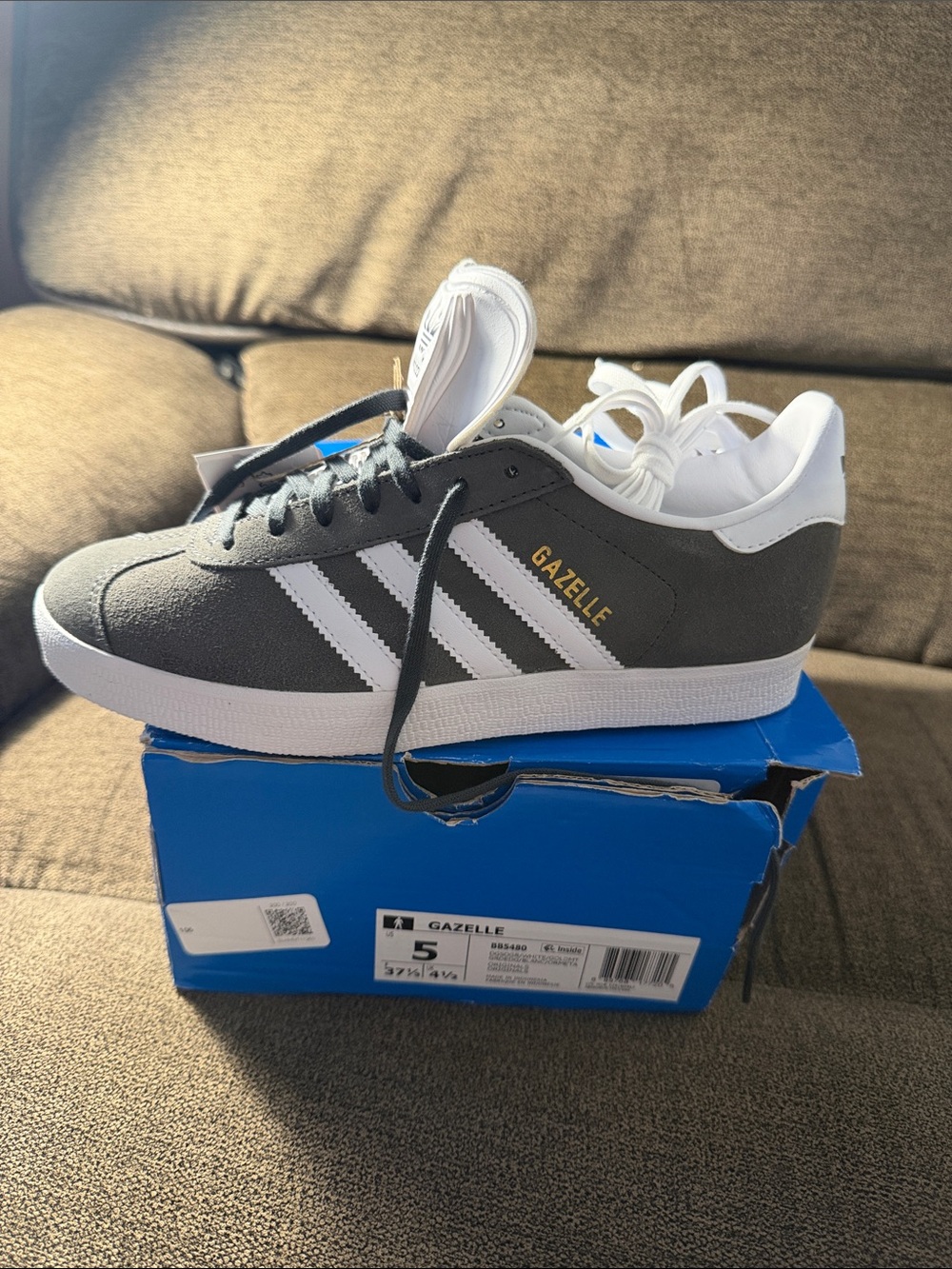 adidas Gazelle Gray & White Men's Sneakers